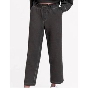 Something Navy Small Meghan Paper Bag Sweatpants100% Cotton‎ Gray Distressed